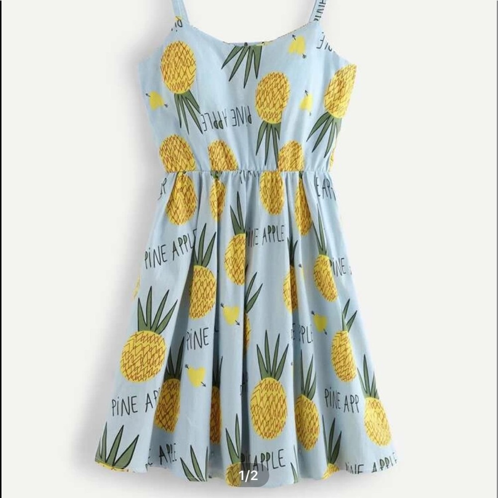Pineapple print cami dress